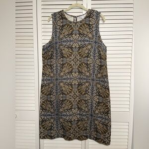 J. Jill Shift Dress Paisley Print Sleeveless Rear Keyhole Women's Size Large